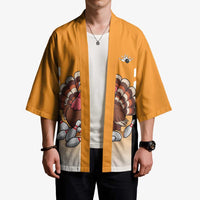 Personalized Funny Turkey Bowling Kimono with Cartoon Pins Thanksgiving - Wonder Print Shop