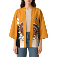 Personalized Funny Turkey Bowling Kimono with Cartoon Pins Thanksgiving - Wonder Print Shop