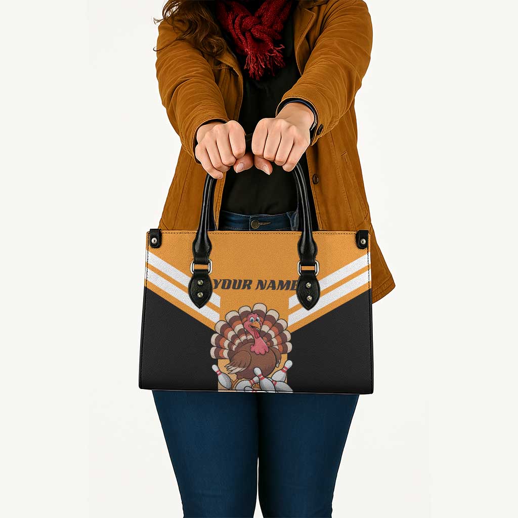 Personalized Funny Turkey Bowling Leather Bag with Cartoon Pins Thanksgiving - Wonder Print Shop