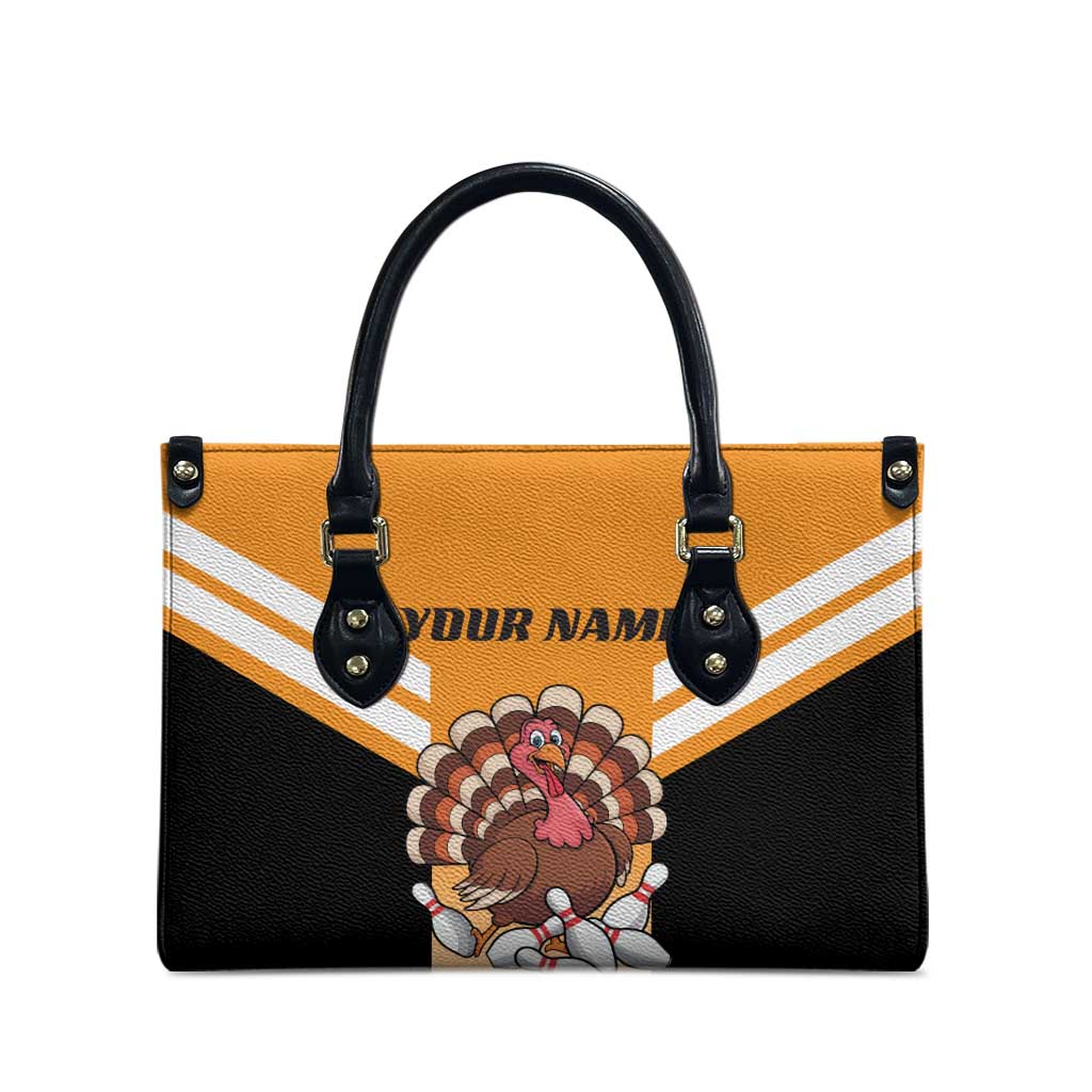 Personalized Funny Turkey Bowling Leather Bag with Cartoon Pins Thanksgiving - Wonder Print Shop