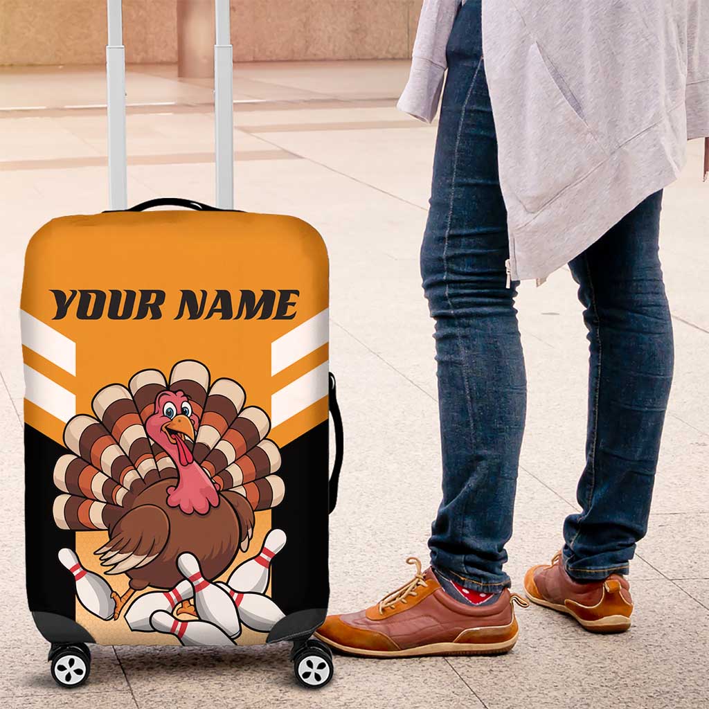 Personalized Funny Turkey Bowling Luggage Cover with Cartoon Pins Thanksgiving - Wonder Print Shop