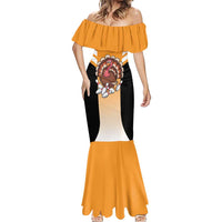 Personalized Funny Turkey Bowling Mermaid Dress with Cartoon Pins Thanksgiving - Wonder Print Shop
