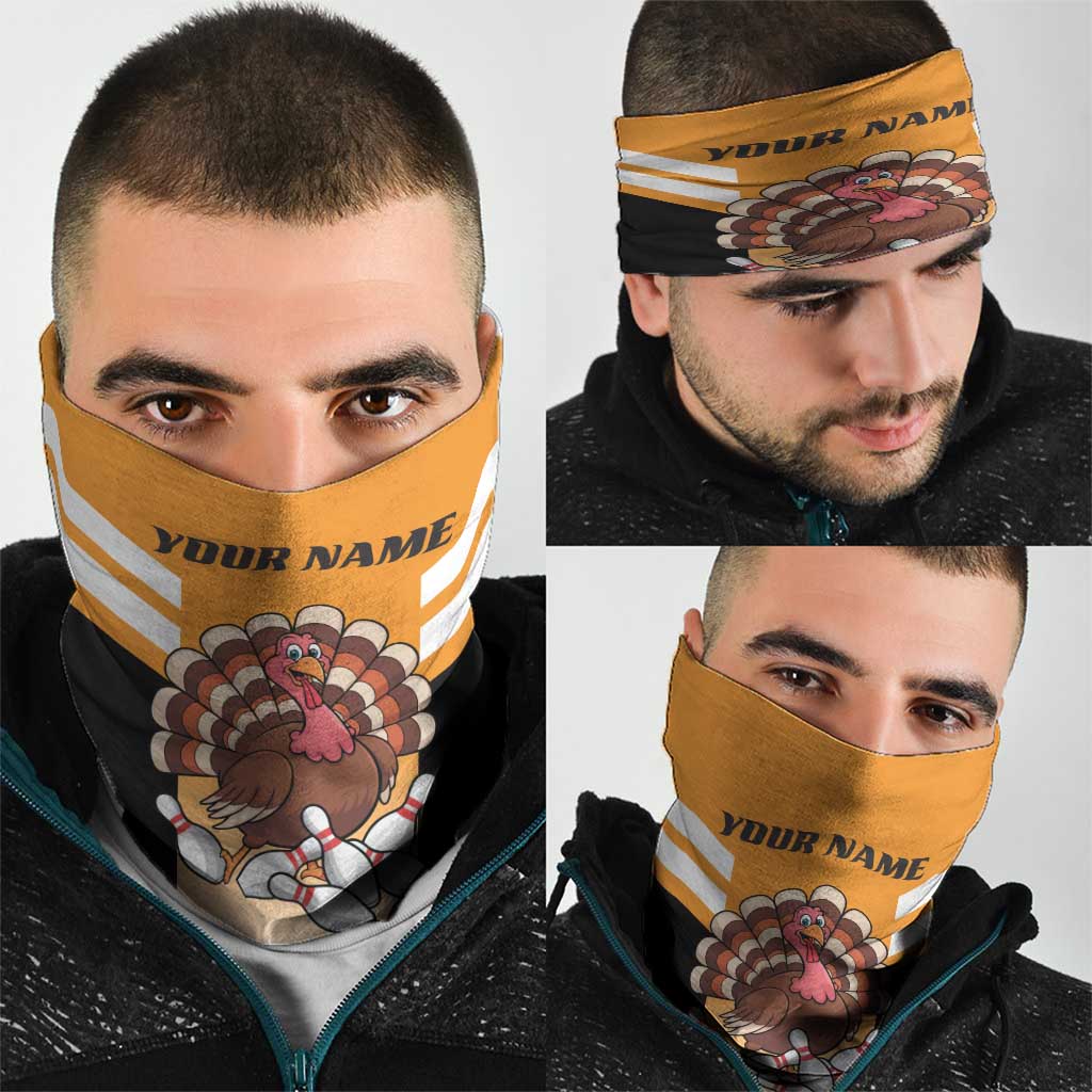 Personalized Funny Turkey Bowling Neck Gaiter with Cartoon Pins Thanksgiving - Wonder Print Shop