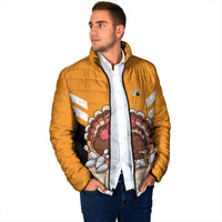 Personalized Funny Turkey Bowling Padded Jacket with Cartoon Pins Thanksgiving - Wonder Print Shop