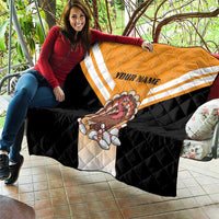 Personalized Funny Turkey Bowling Quilt with Cartoon Pins Thanksgiving - Wonder Print Shop