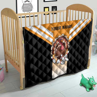 Personalized Funny Turkey Bowling Quilt with Cartoon Pins Thanksgiving - Wonder Print Shop