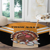 Personalized Funny Turkey Bowling Round Carpet with Cartoon Pins Thanksgiving - Wonder Print Shop