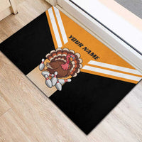 Personalized Funny Turkey Bowling Rubber Doormat with Cartoon Pins Thanksgiving - Wonder Print Shop