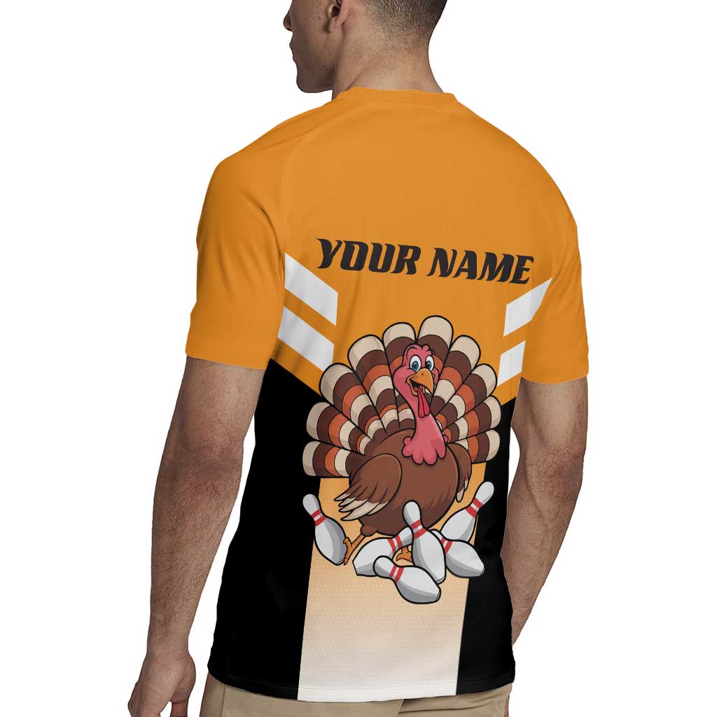 Personalized Funny Turkey Bowling Rugby Jersey with Cartoon Pins Thanksgiving - Wonder Print Shop