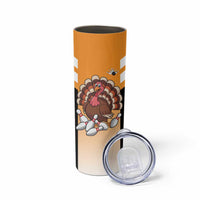 Personalized Funny Turkey Bowling Skinny Tumbler with Cartoon Pins Thanksgiving - Wonder Print Shop