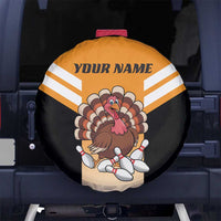 Personalized Funny Turkey Bowling Spare Tire Cover with Cartoon Pins Thanksgiving - Wonder Print Shop