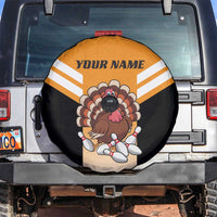 Personalized Funny Turkey Bowling Spare Tire Cover with Cartoon Pins Thanksgiving - Wonder Print Shop