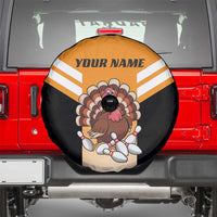 Personalized Funny Turkey Bowling Spare Tire Cover with Cartoon Pins Thanksgiving - Wonder Print Shop