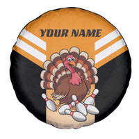 Personalized Funny Turkey Bowling Spare Tire Cover with Cartoon Pins Thanksgiving - Wonder Print Shop