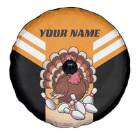 Personalized Funny Turkey Bowling Spare Tire Cover with Cartoon Pins Thanksgiving - Wonder Print Shop