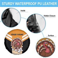 Personalized Funny Turkey Bowling Spare Tire Cover with Cartoon Pins Thanksgiving - Wonder Print Shop