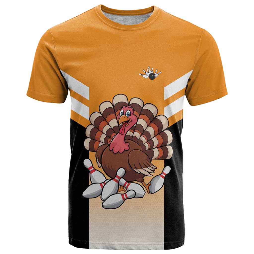 Personalized Funny Turkey Bowling T Shirt with Cartoon Pins Thanksgiving - Wonder Print Shop