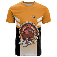 Personalized Funny Turkey Bowling T Shirt with Cartoon Pins Thanksgiving - Wonder Print Shop