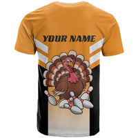 Personalized Funny Turkey Bowling T Shirt with Cartoon Pins Thanksgiving - Wonder Print Shop