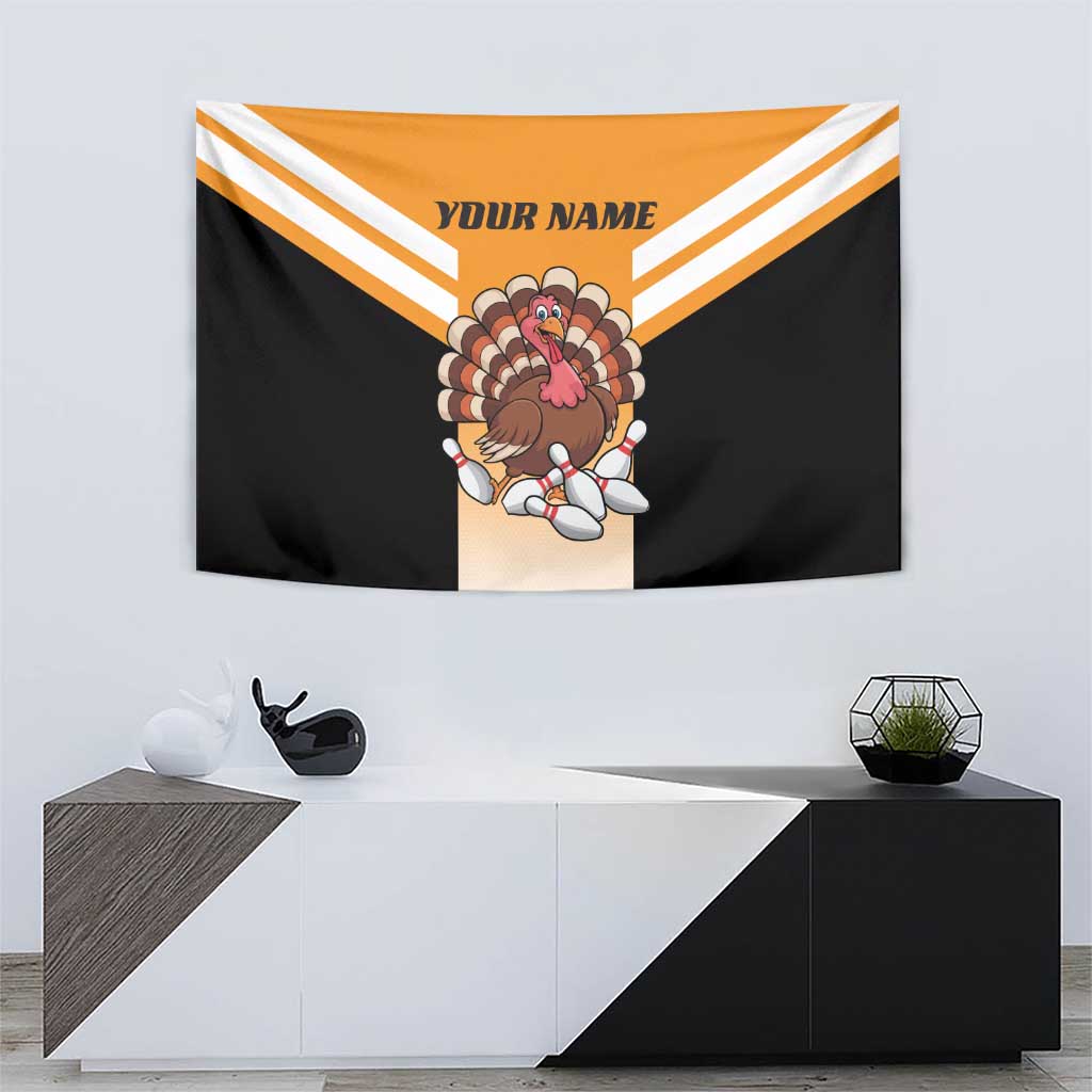 Personalized Funny Turkey Bowling Tapestry with Cartoon Pins Thanksgiving - Wonder Print Shop
