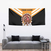 Personalized Funny Turkey Bowling Tapestry with Cartoon Pins Thanksgiving - Wonder Print Shop