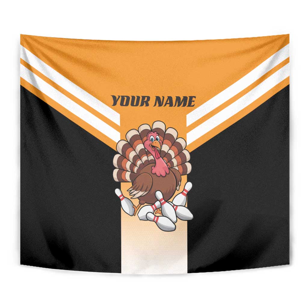 Personalized Funny Turkey Bowling Tapestry with Cartoon Pins Thanksgiving - Wonder Print Shop