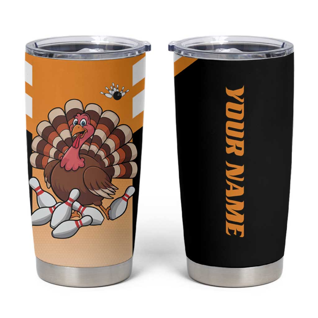 Personalized Funny Turkey Bowling Tumbler Cup with Cartoon Pins Thanksgiving - Wonder Print Shop