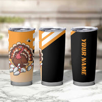 Personalized Funny Turkey Bowling Tumbler Cup with Cartoon Pins Thanksgiving - Wonder Print Shop