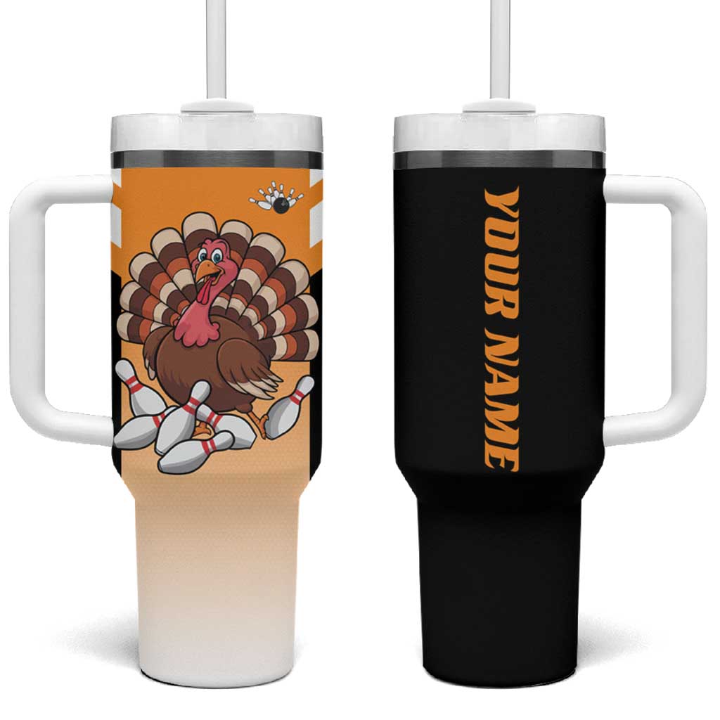 Personalized Funny Turkey Bowling Tumbler With Handle with Cartoon Pins Thanksgiving - Wonder Print Shop