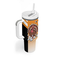 Personalized Funny Turkey Bowling Tumbler With Handle with Cartoon Pins Thanksgiving - Wonder Print Shop