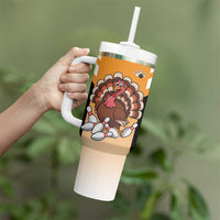 Personalized Funny Turkey Bowling Tumbler With Handle with Cartoon Pins Thanksgiving - Wonder Print Shop