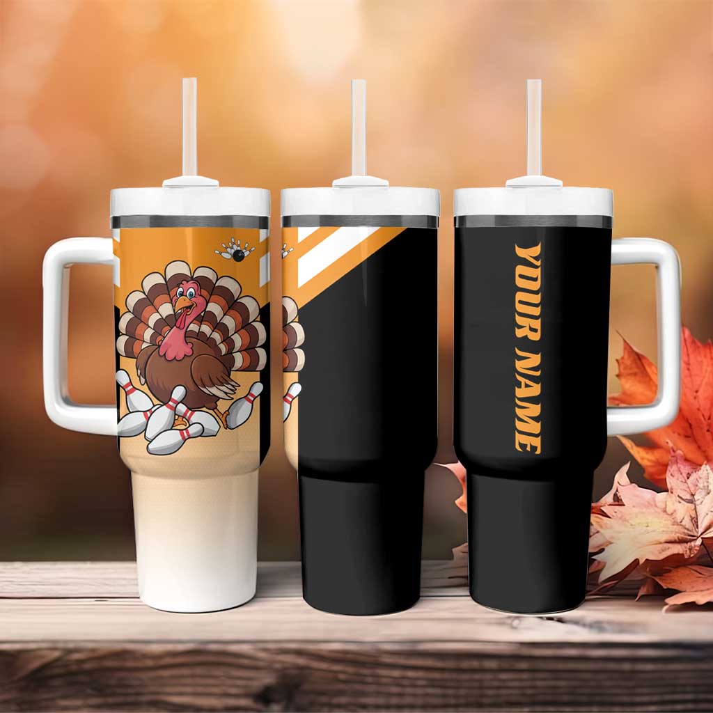 Personalized Funny Turkey Bowling Tumbler With Handle with Cartoon Pins Thanksgiving - Wonder Print Shop