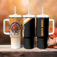 Personalized Funny Turkey Bowling Tumbler With Handle with Cartoon Pins Thanksgiving - Wonder Print Shop