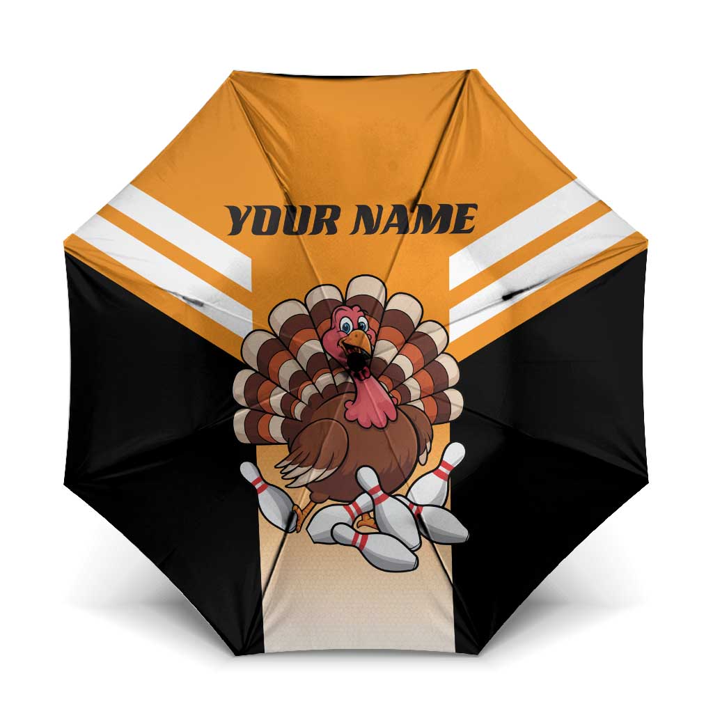 Personalized Funny Turkey Bowling Umbrella with Cartoon Pins Thanksgiving - Wonder Print Shop