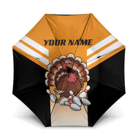 Personalized Funny Turkey Bowling Umbrella with Cartoon Pins Thanksgiving - Wonder Print Shop