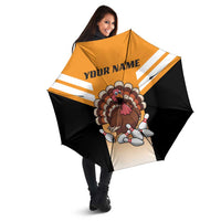 Personalized Funny Turkey Bowling Umbrella with Cartoon Pins Thanksgiving - Wonder Print Shop