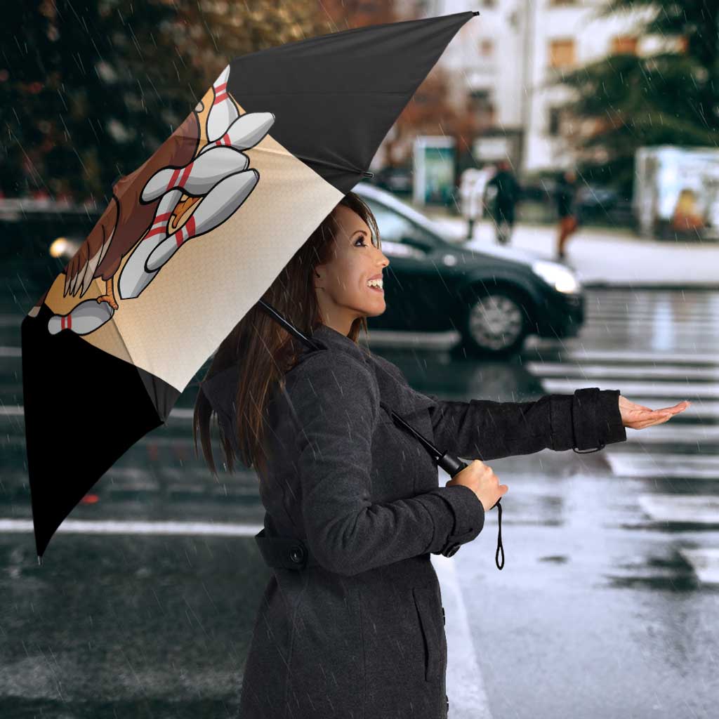Personalized Funny Turkey Bowling Umbrella with Cartoon Pins Thanksgiving - Wonder Print Shop