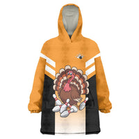 Personalized Funny Turkey Bowling Wearable Blanket Hoodie with Cartoon Pins Thanksgiving - Wonder Print Shop
