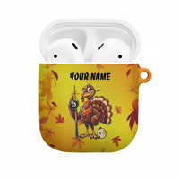 Personalized Funny Turkey Billiards AirPods Case with Pool Cue and Balls Thanksgiving Design - Wonder Print Shop