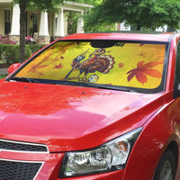 Personalized Funny Turkey Billiards Auto Sun Shade with Pool Cue and Balls Thanksgiving Design - Wonder Print Shop