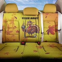 Personalized Funny Turkey Billiards Back Car Seat Cover with Pool Cue and Balls Thanksgiving Design - Wonder Print Shop