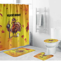 Personalized Funny Turkey Billiards Bathroom Set with Pool Cue and Balls Thanksgiving Design - Wonder Print Shop