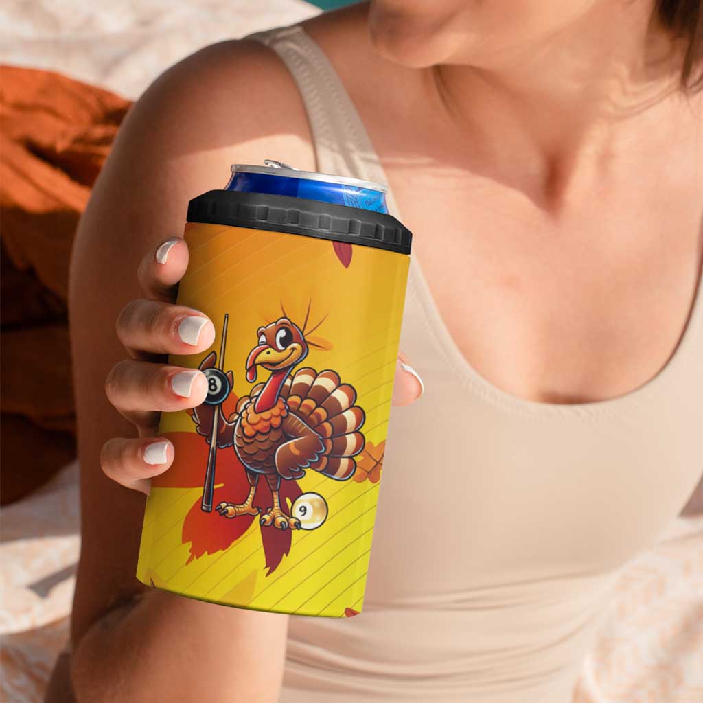 Personalized Funny Turkey Billiards 4 in 1 Can Cooler Tumbler with Pool Cue and Balls Thanksgiving Design - Wonder Print Shop