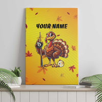 Personalized Funny Turkey Billiards Canvas Wall Art with Pool Cue and Balls Thanksgiving Design - Wonder Print Shop