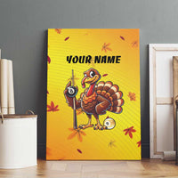 Personalized Funny Turkey Billiards Canvas Wall Art with Pool Cue and Balls Thanksgiving Design - Wonder Print Shop