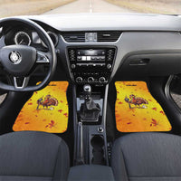 Personalized Funny Turkey Billiards Car Mats with Pool Cue and Balls Thanksgiving Design - Wonder Print Shop