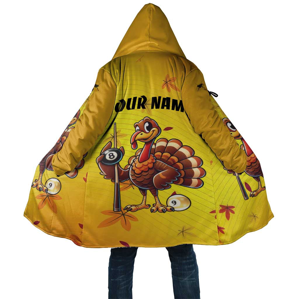 Personalized Funny Turkey Billiards Cloak with Pool Cue and Balls Thanksgiving Design - Wonder Print Shop