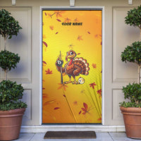 Personalized Funny Turkey Billiards Door Cover with Pool Cue and Balls Thanksgiving Design - Wonder Print Shop