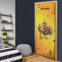 Personalized Funny Turkey Billiards Door Cover with Pool Cue and Balls Thanksgiving Design - Wonder Print Shop