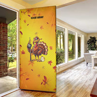 Personalized Funny Turkey Billiards Door Cover with Pool Cue and Balls Thanksgiving Design - Wonder Print Shop